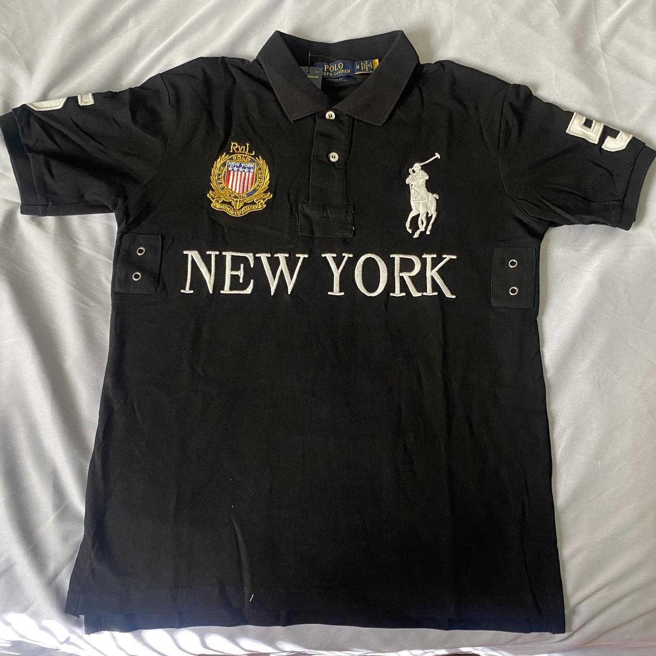 Black New York Chief Keef Polo Size M and L Wash in... - Depop