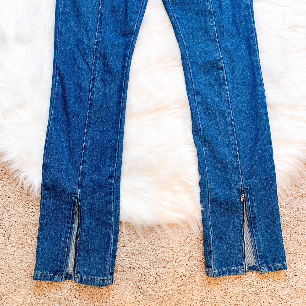 ROTATE outlets Birgerchristensen Jada Ankle Zip Extra High Rise Flared Retro Denim Jeans