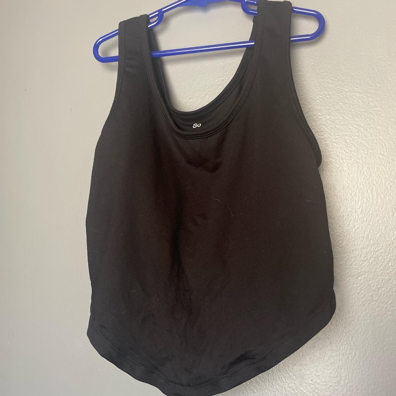 Small black SO shirt with a built in sports bra! - Depop