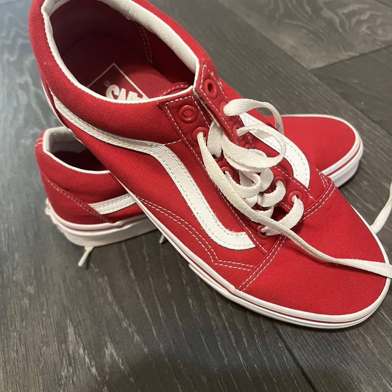 Vans red deals off the wall