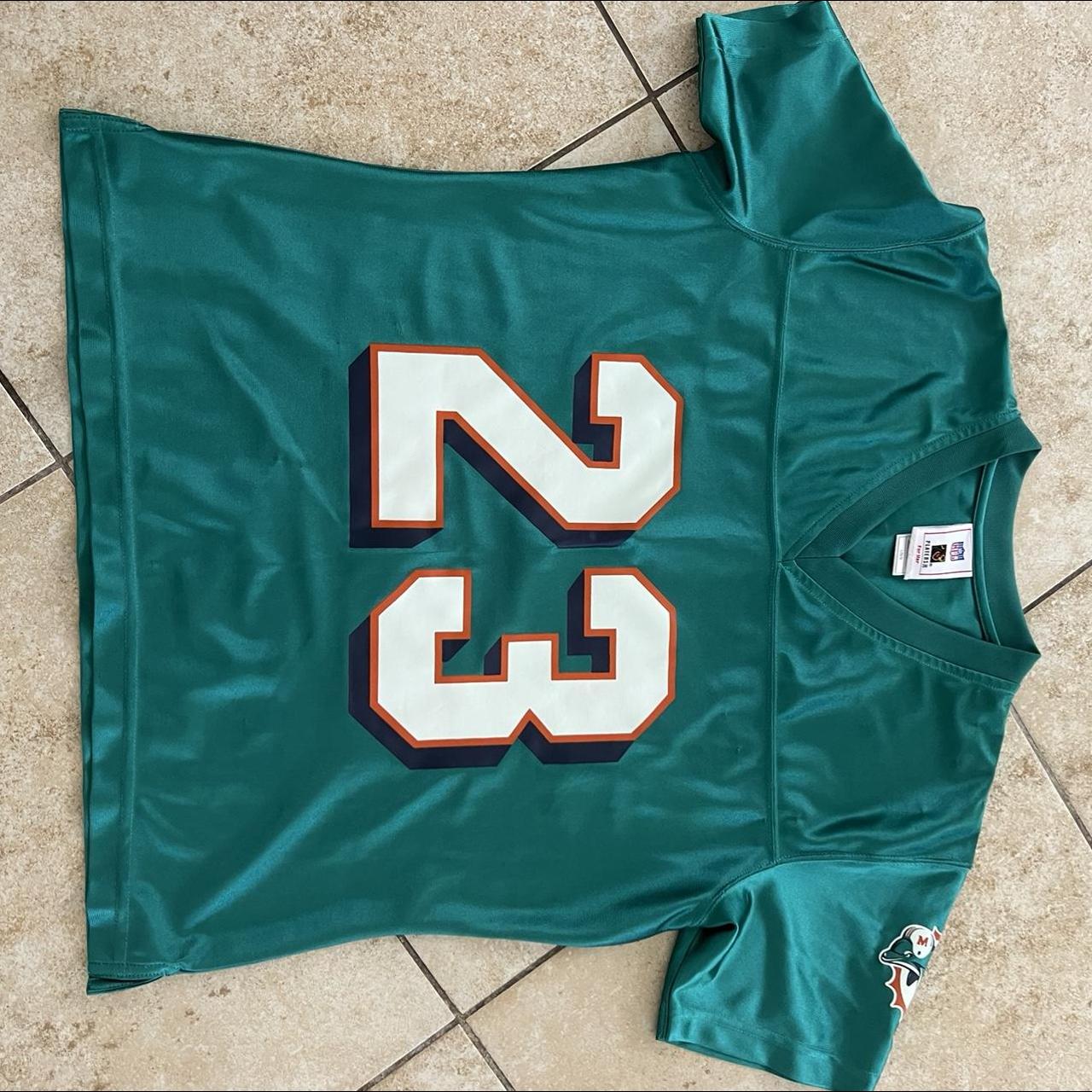 VTG WOMEN'S MIAMI DOLPHINS JERSEY White, green and - Depop