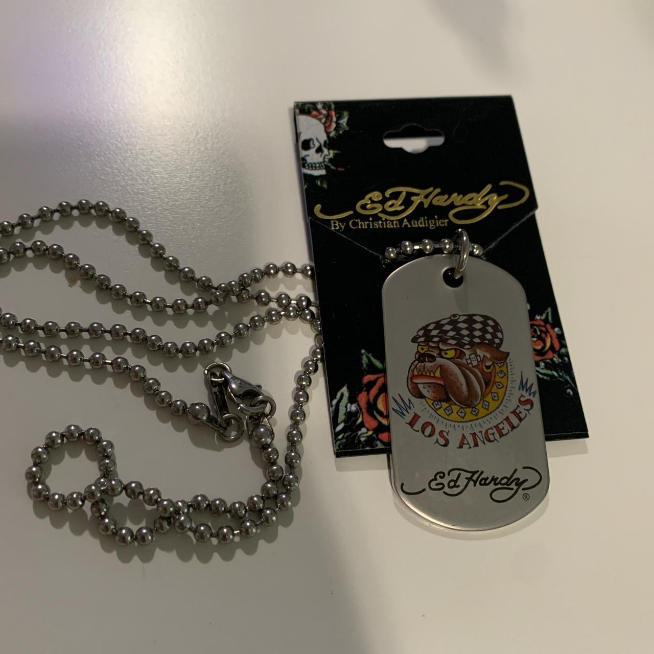ed hardy dog tag necklace edhardy dogtagnecklace... Depop