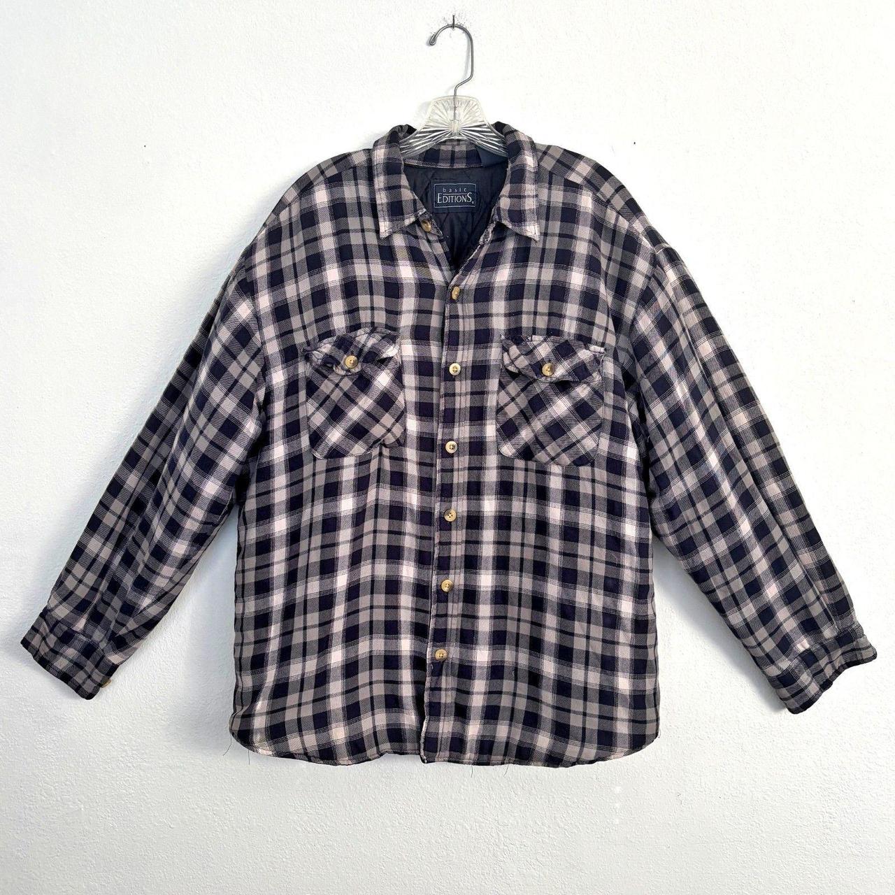 Basic Editions Men's Shacket Jacket - Black/Grey … - image 1