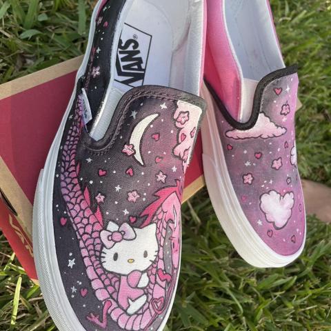 Hello kitty hotsell slip on vans