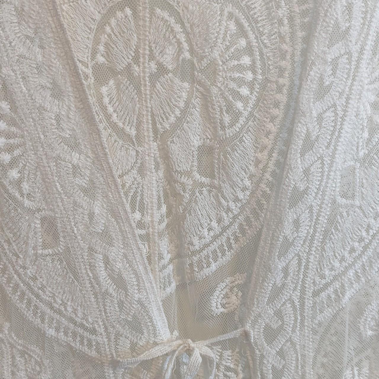 White lace\netting. Cover up of wear as duster over... - Depop