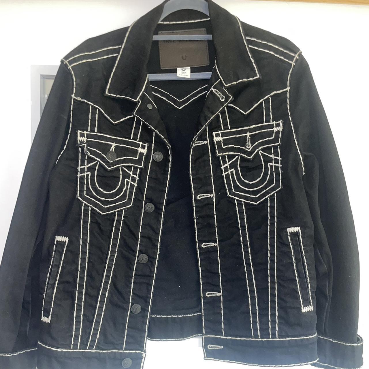 Black true religion denim jacket Size S Give me... Depop