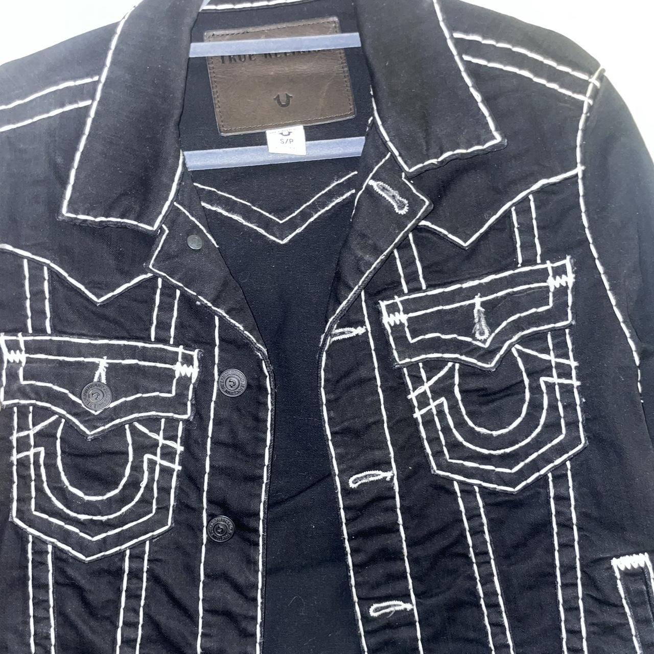 Black true religion denim jacket Size S Give me... Depop