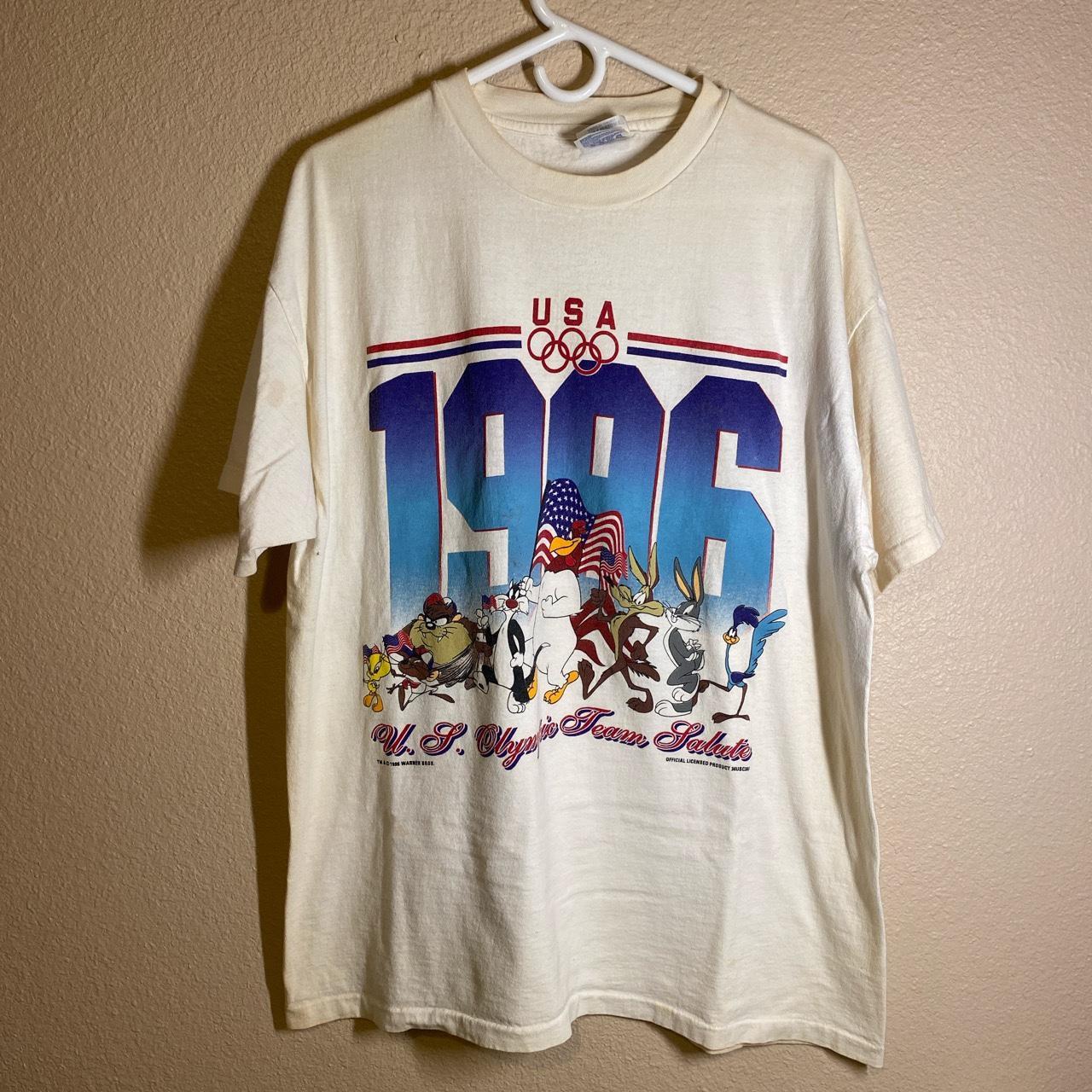 Vintage 1996 Looney Tunes USA Olympics team tee -... - Depop