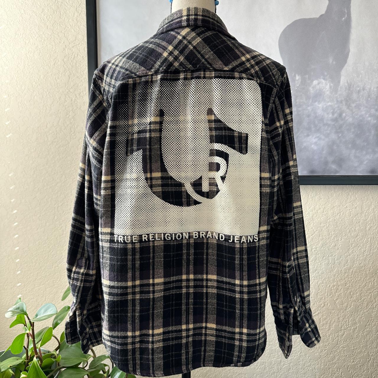 true religion ボアジャケット True Religion Workwear Plaid Flannel Shirt Men's | Depop
