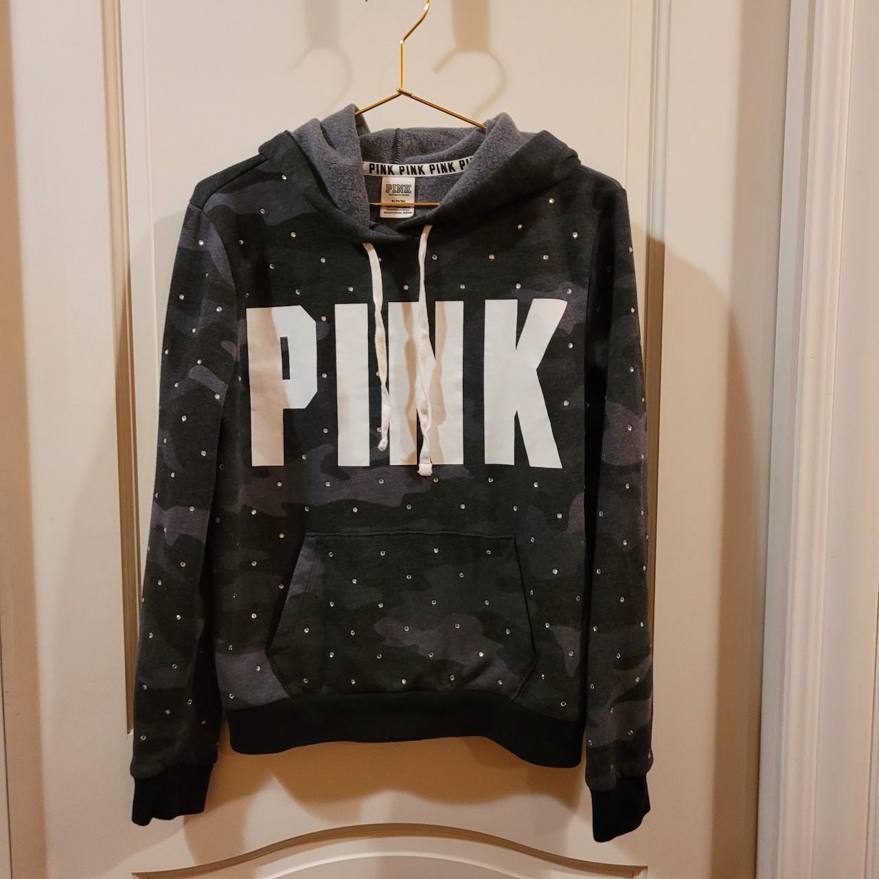 Victoria secret pink rhinestone bling hoodie full zip up jacket