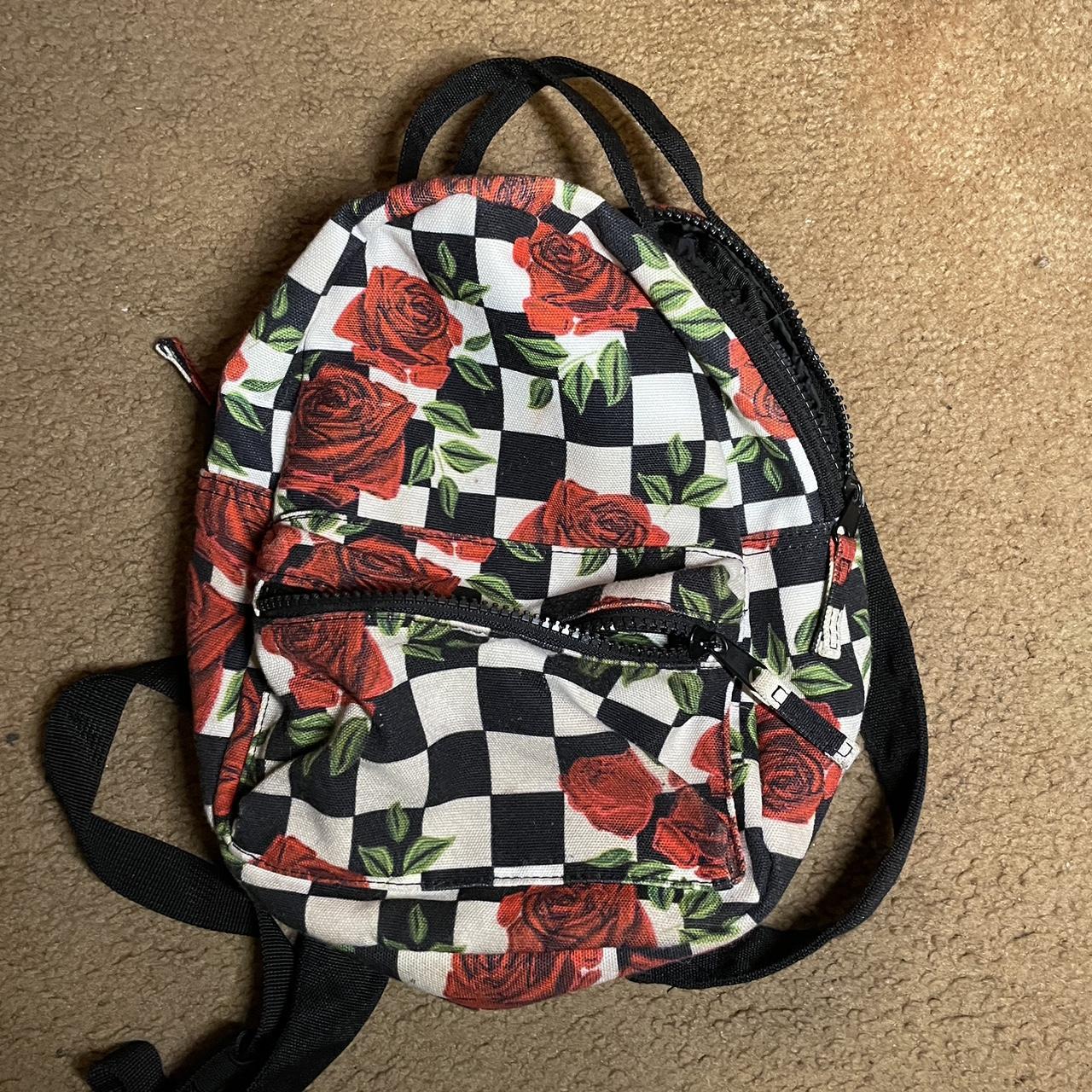 Rose checkerboard shop backpack