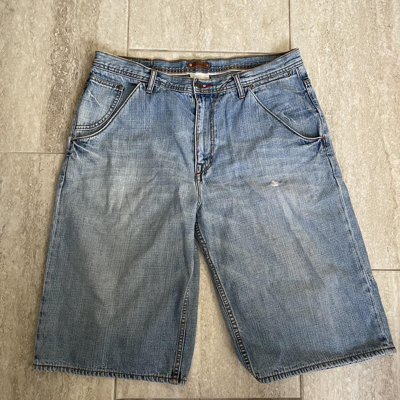 Vintage Y2K G-Unit baggy denim shorts (Jorts) with... - Depop