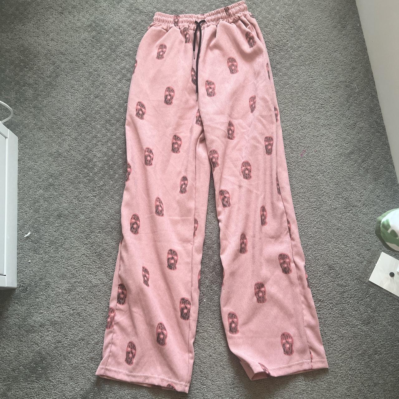 Pink corduroy design... - Depop