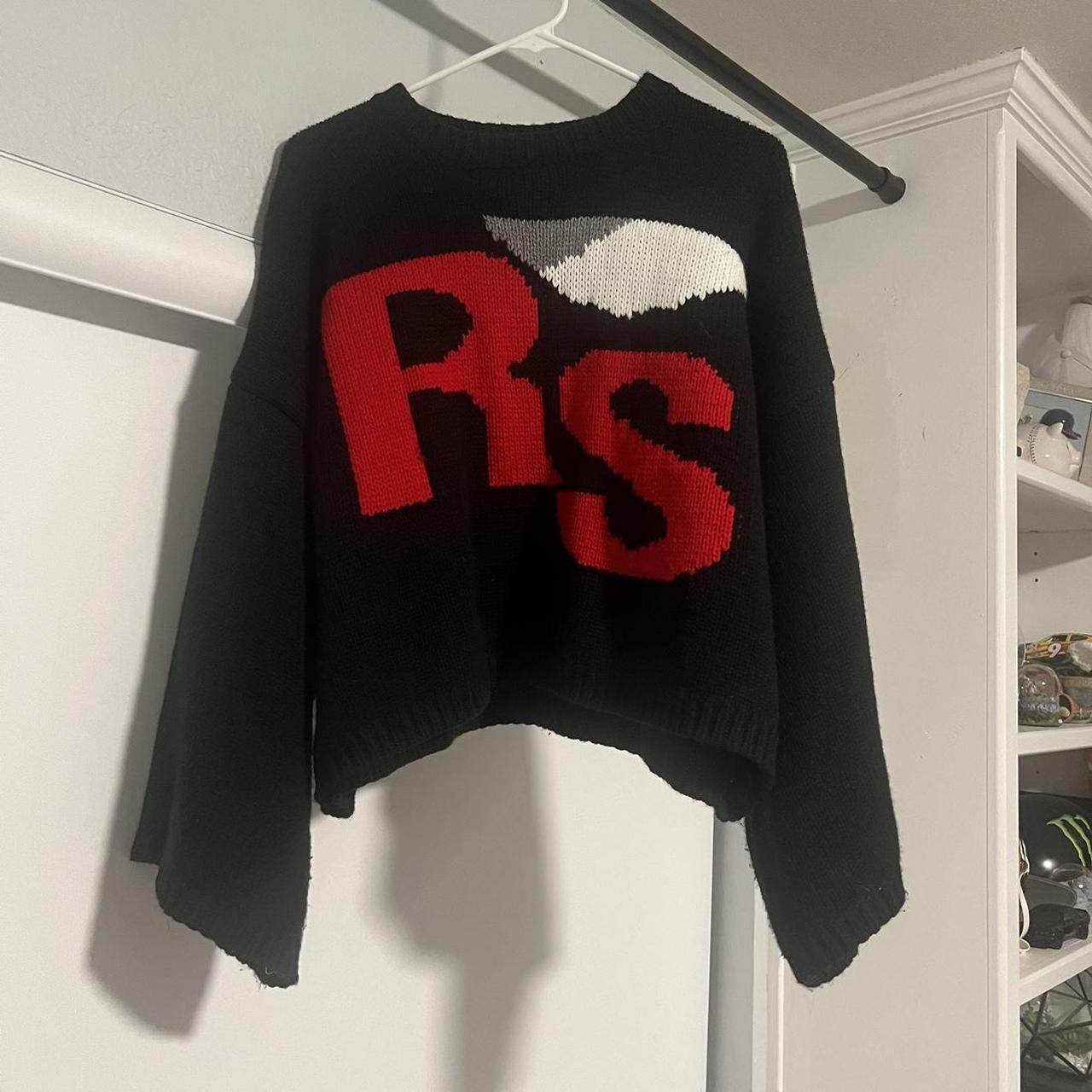 Raf simons 🤍RS oversized cropped sweater only worn... - Depop