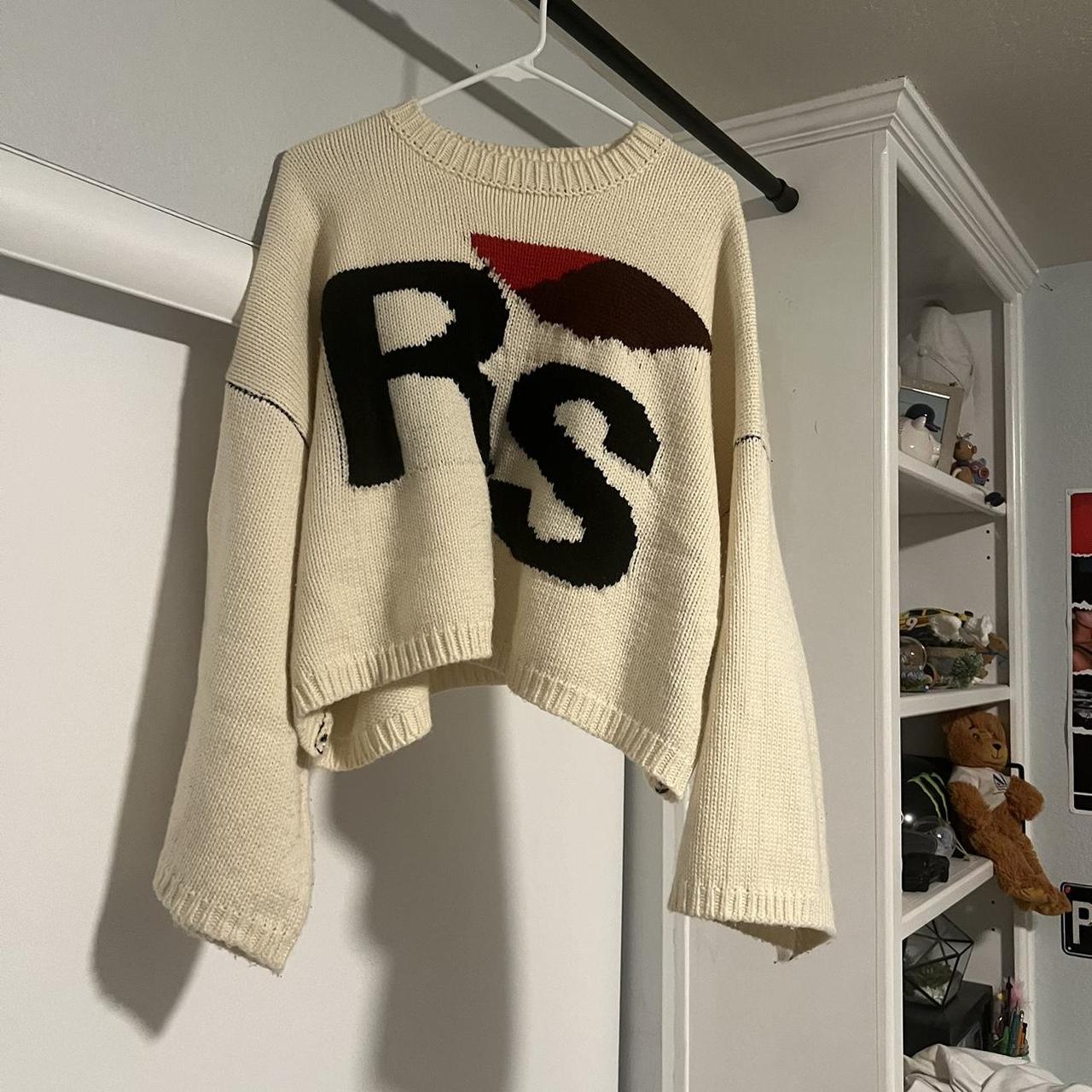 Raf simons ️RS oversized cropped sweater great quality - Depop