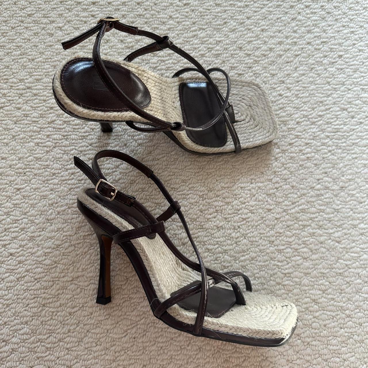 River Island heeled sandals in brown Never worn UK 3 - Depop