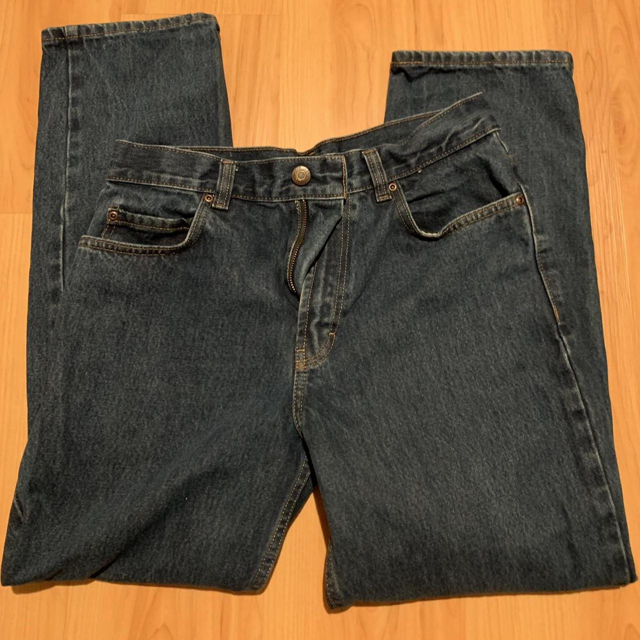 baggy kirkland jeans dark wash sz 32x30 - Depop