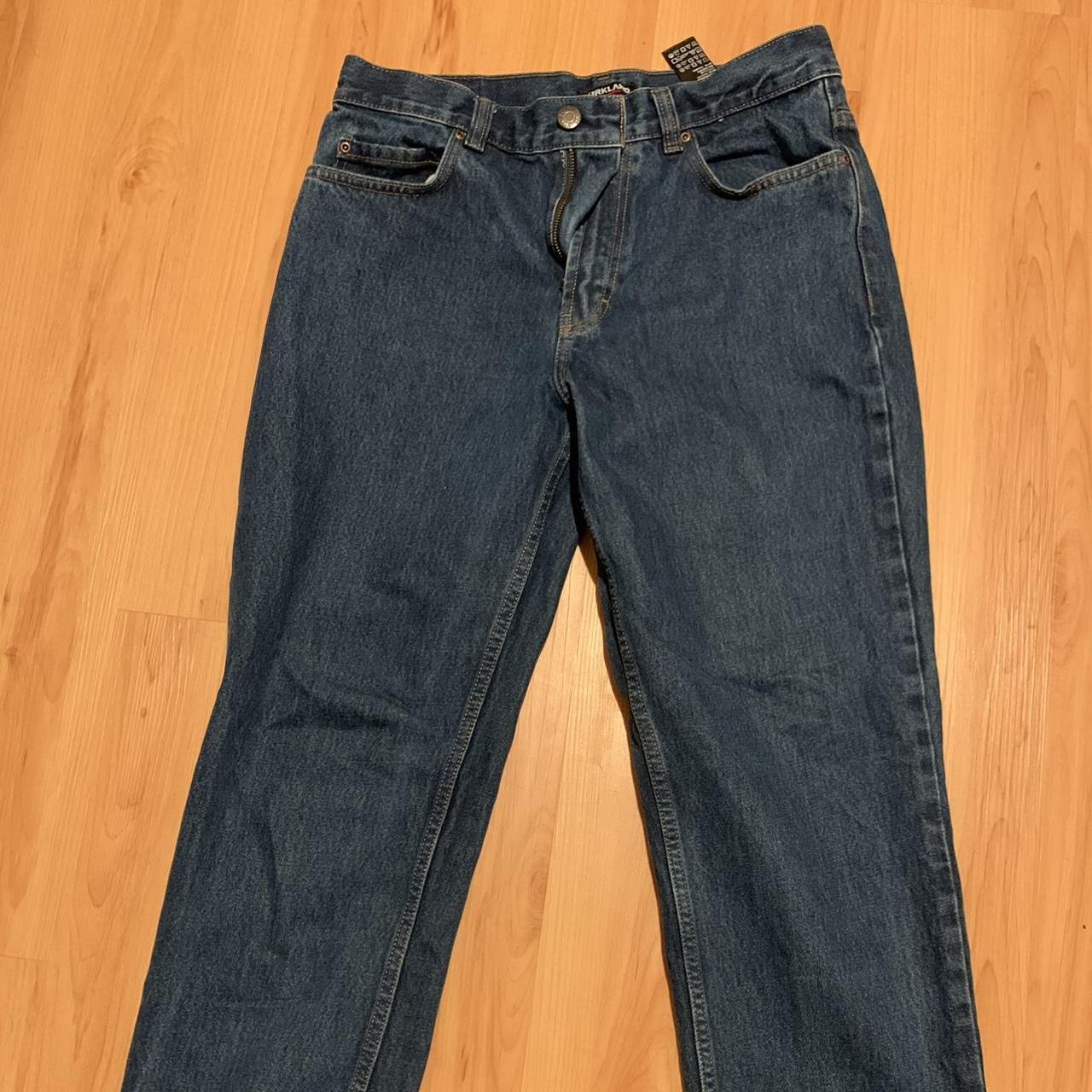 baggy kirkland jeans dark wash sz 32x30 - Depop