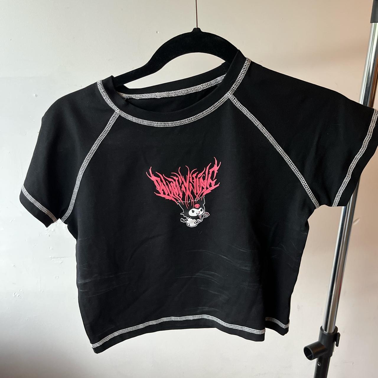 #Sanrio #Kuromi #y2k crop top fits like Women S/M - Depop