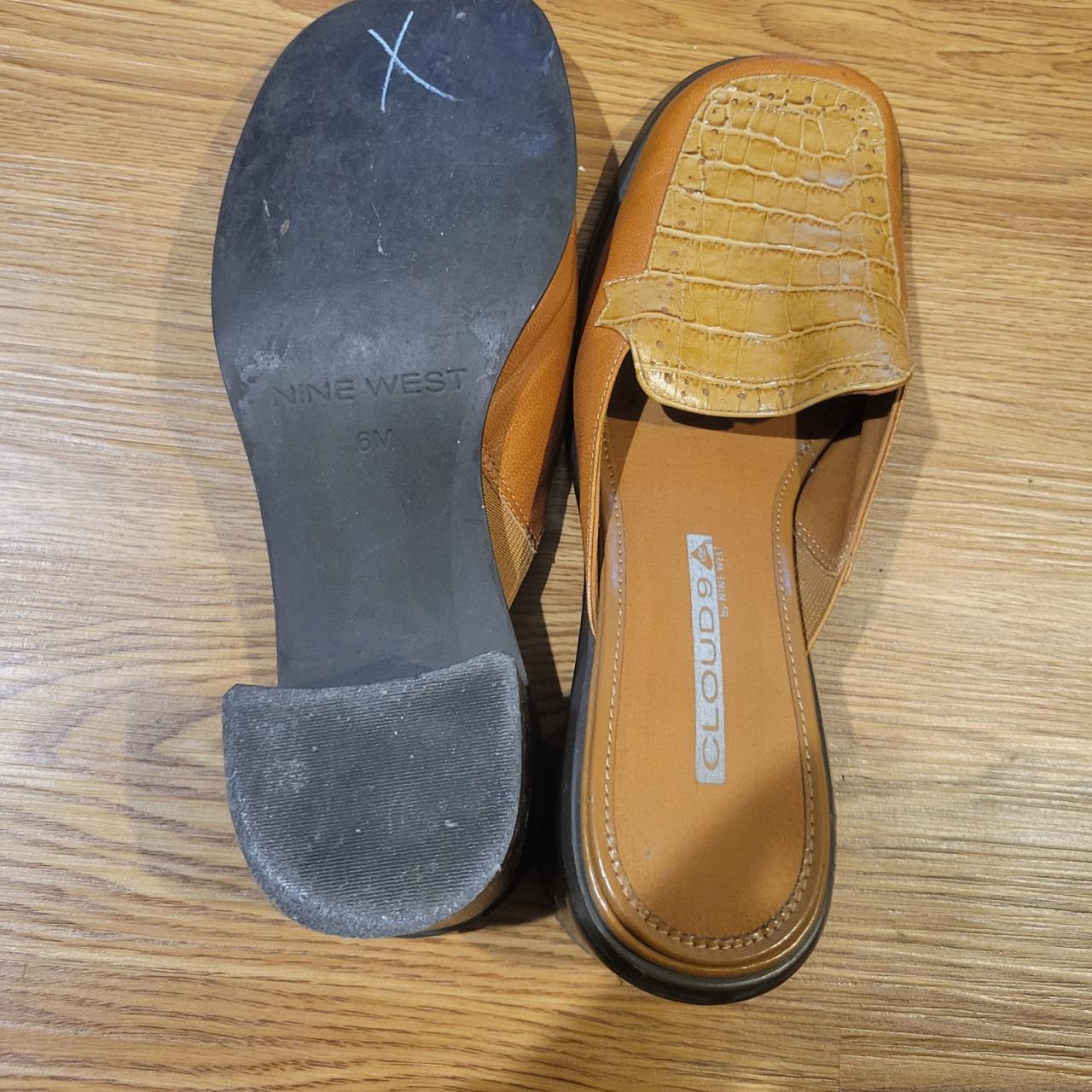 Nine West womens vintage loafers, brown leather,... Depop