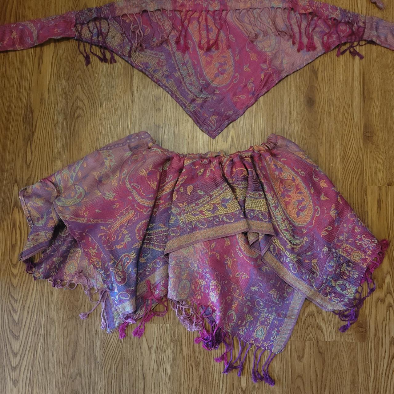 Handmade Pink Pashmina Fairy Skirt, Crop Top, and... - Depop