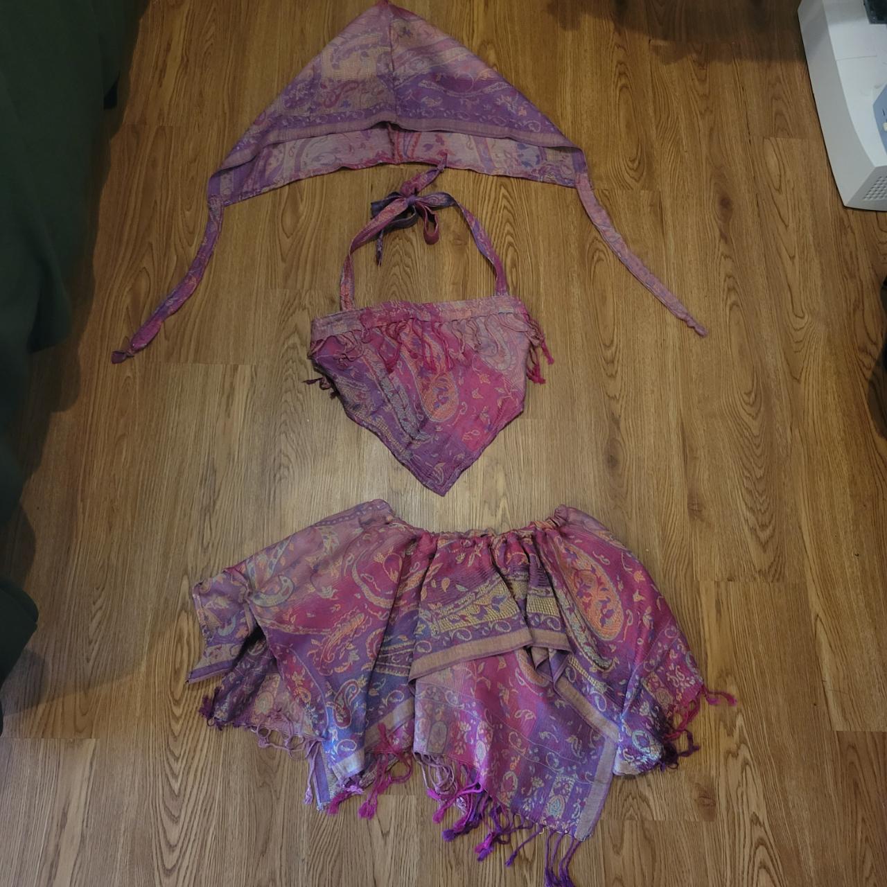 Handmade Pink Pashmina Fairy Skirt, Crop Top, and... - Depop