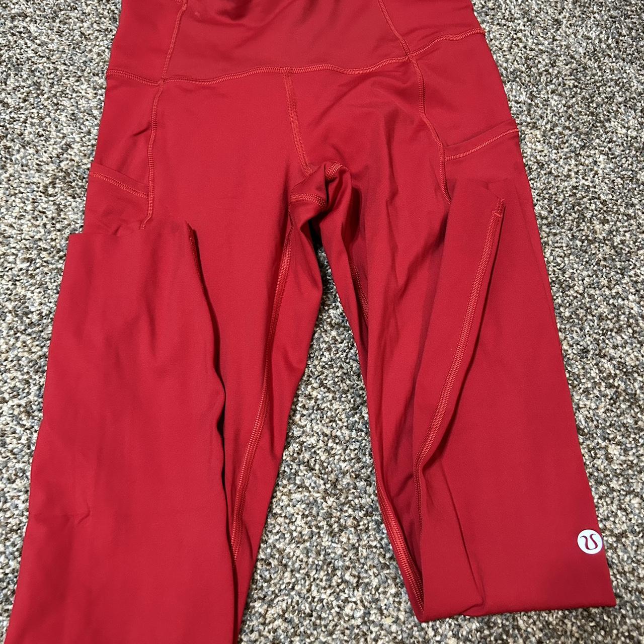 Red lululemon leggings Size 4 Worn twice excellent... Depop