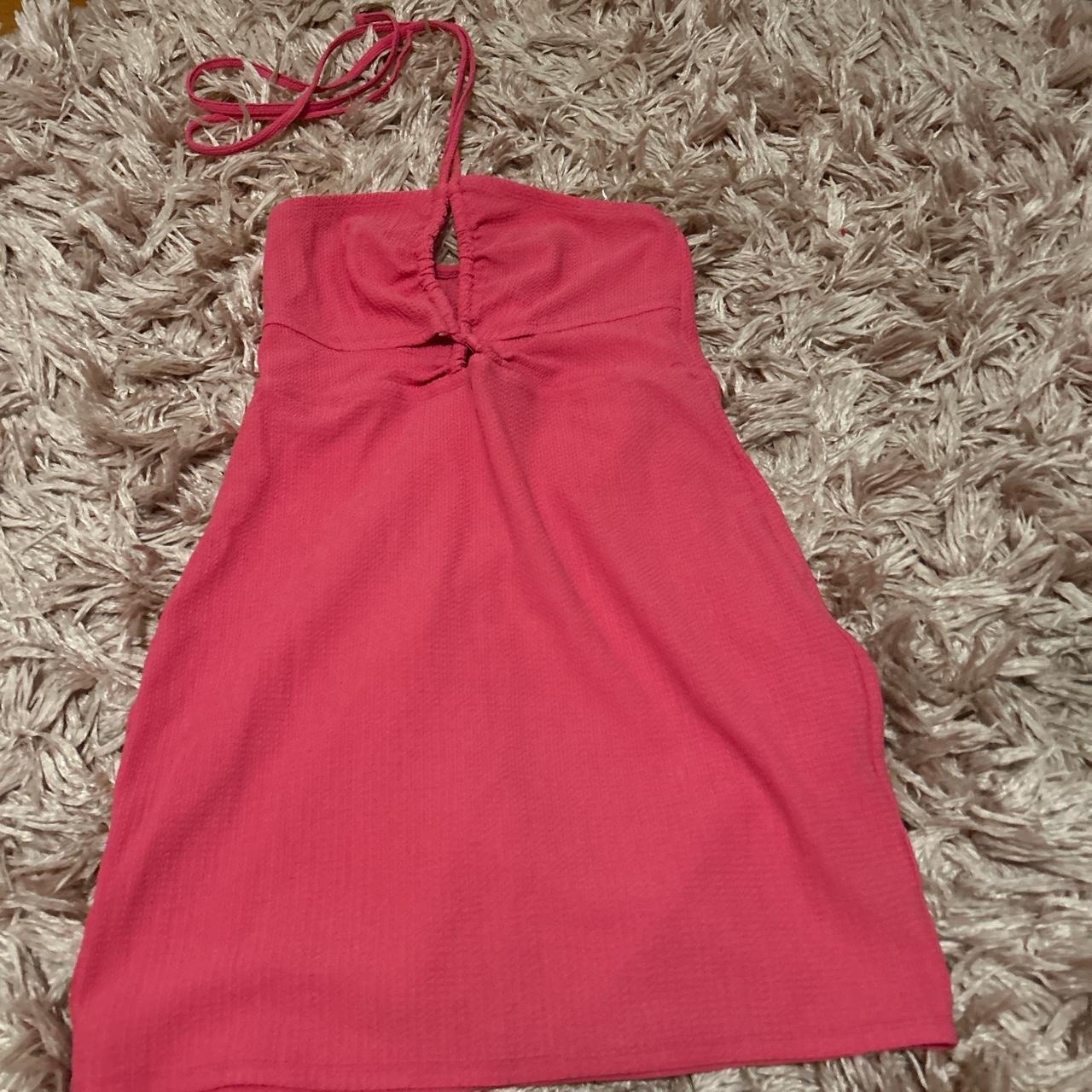 Hot pink dress/ coverup size small Depop