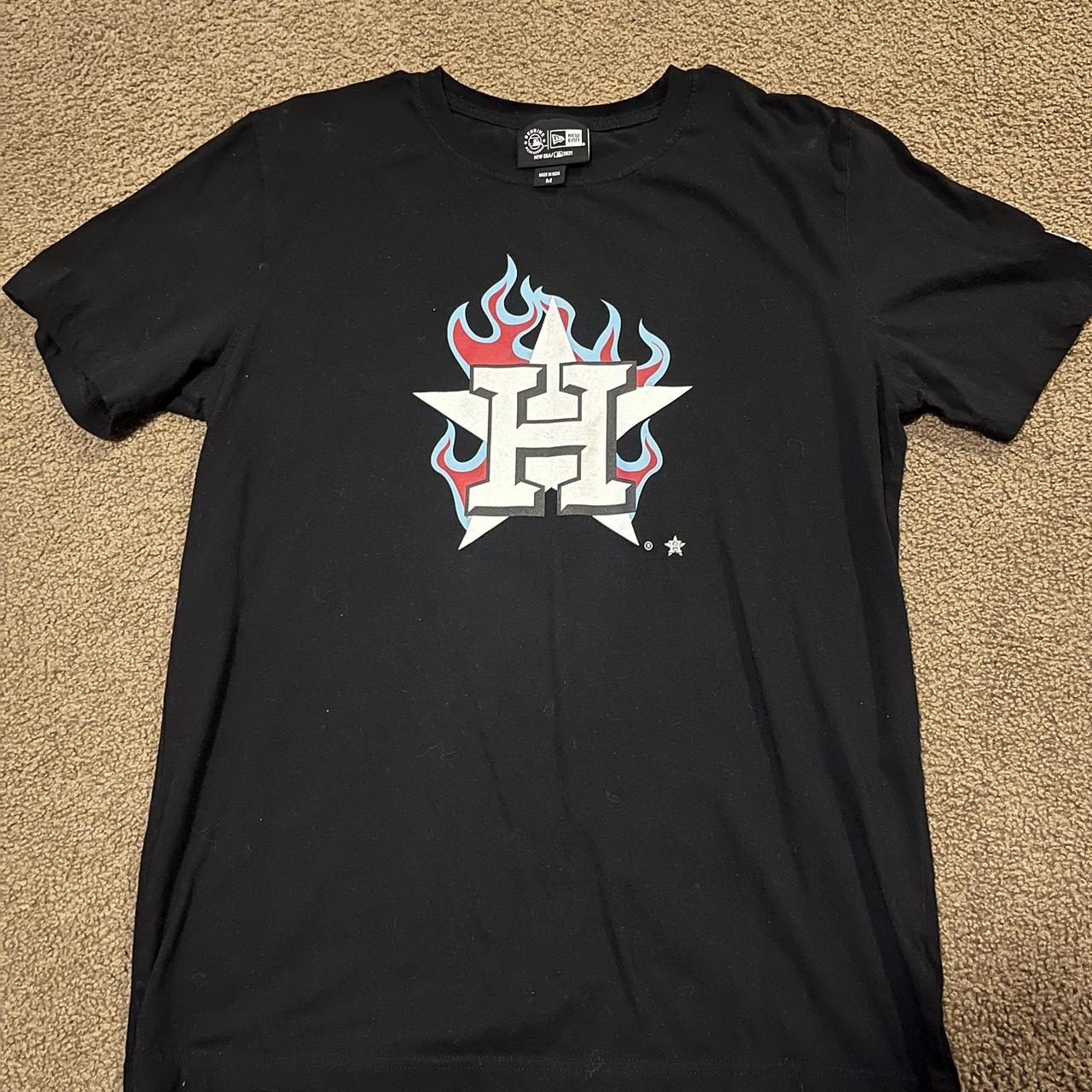 Houston Astros Flames New Era T-Shirt 🗑️🔥 Black - Depop