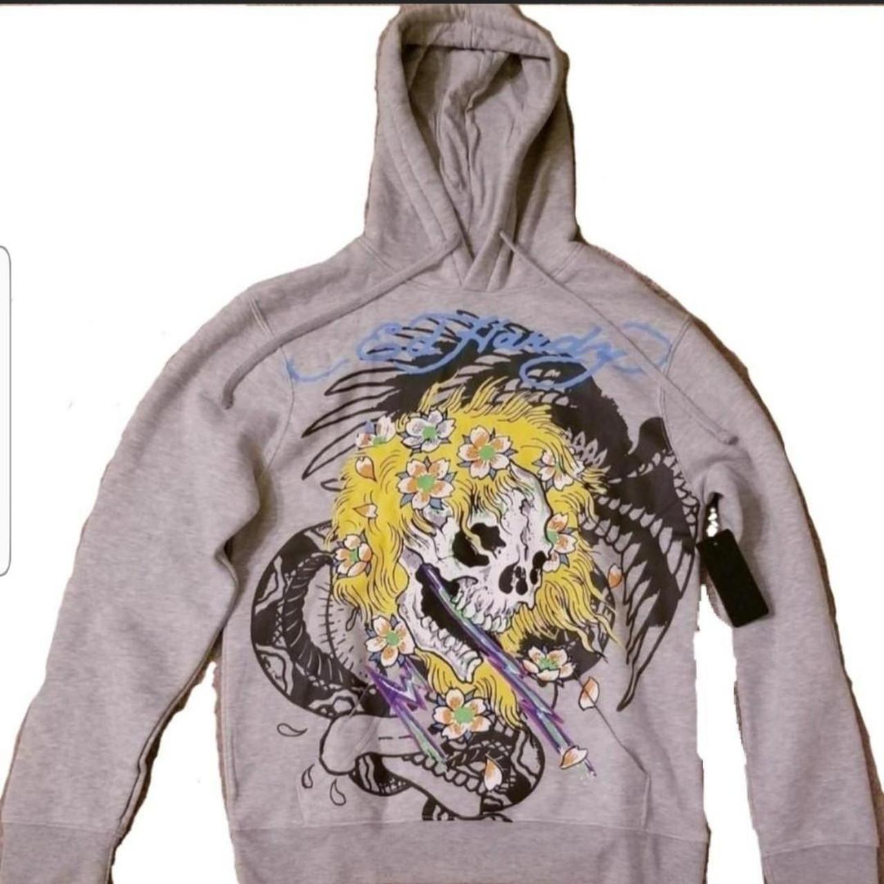 NWT ED HARDY HOODIE Super Awesome Ed Hardy Graphic Depop   P0 