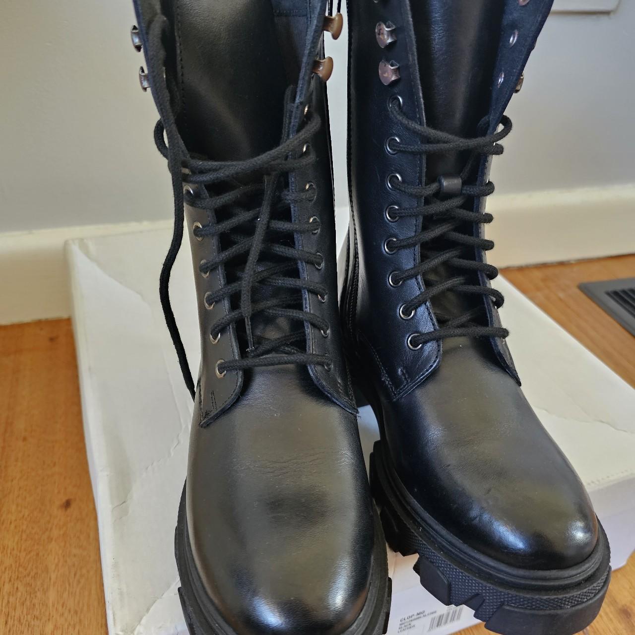 Mollini military lace up boots leather... - Depop