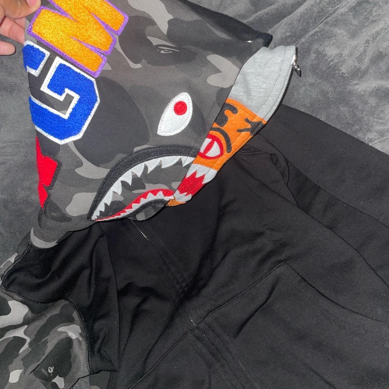 Bape Color Camo Tiger Shark Wide Full zip DOUBLE... - Depop