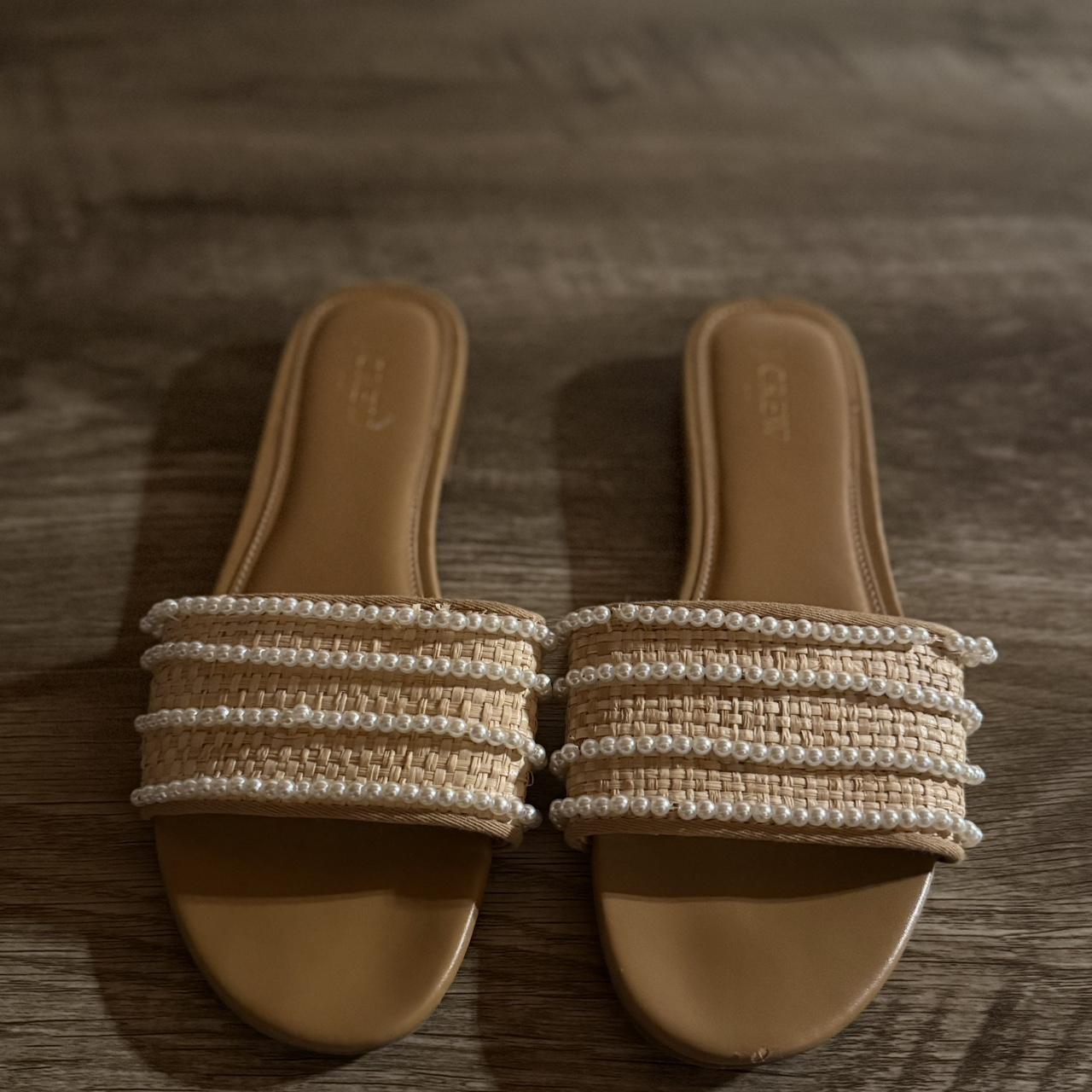 J.Crew Women's Slides - Tan/Cream - US 9 – Tan an… - image 1