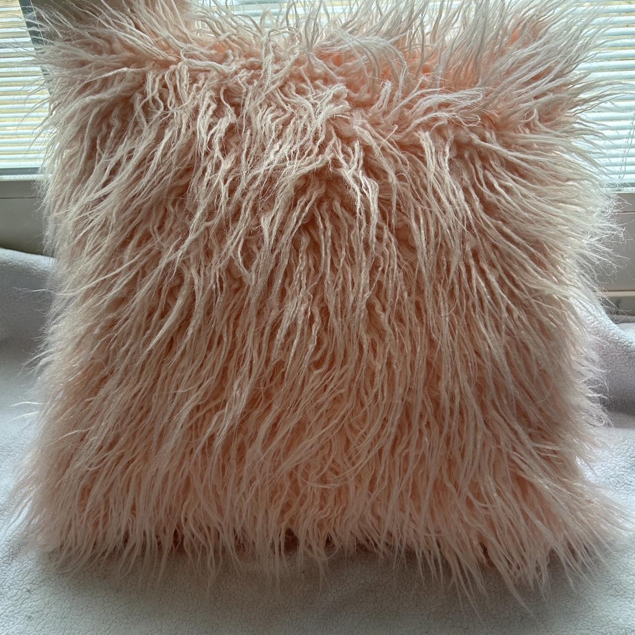 Fluffy Light Pink Throw Pillow (Pillow Included &... Depop