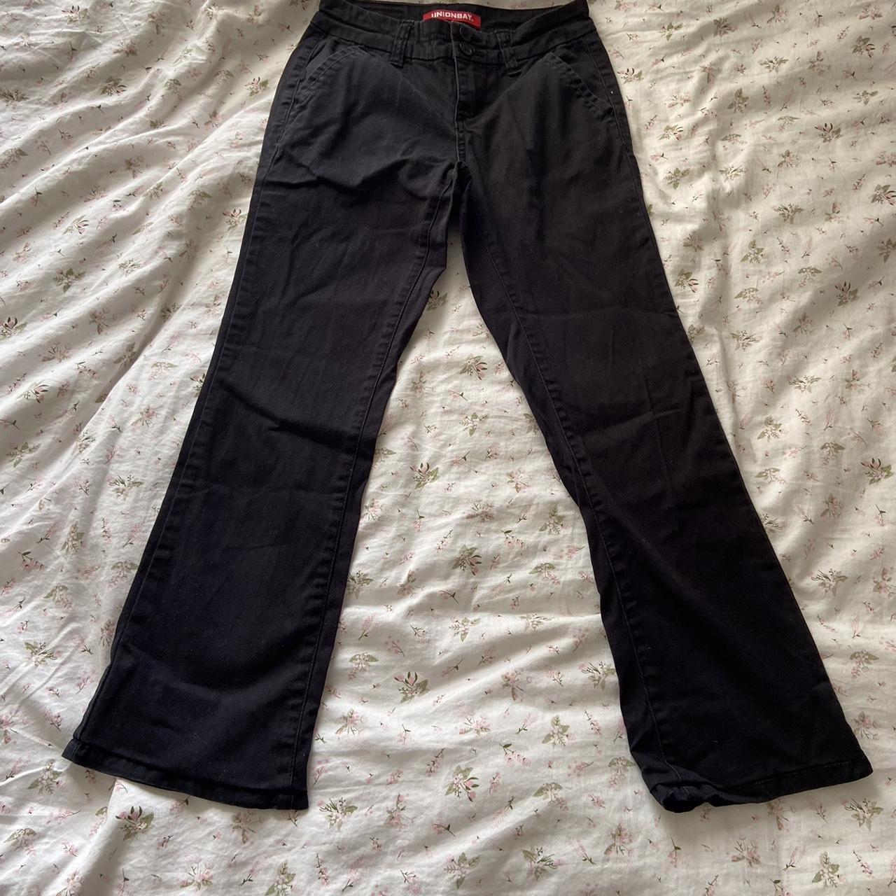 Black chino boot cut pant - Depop