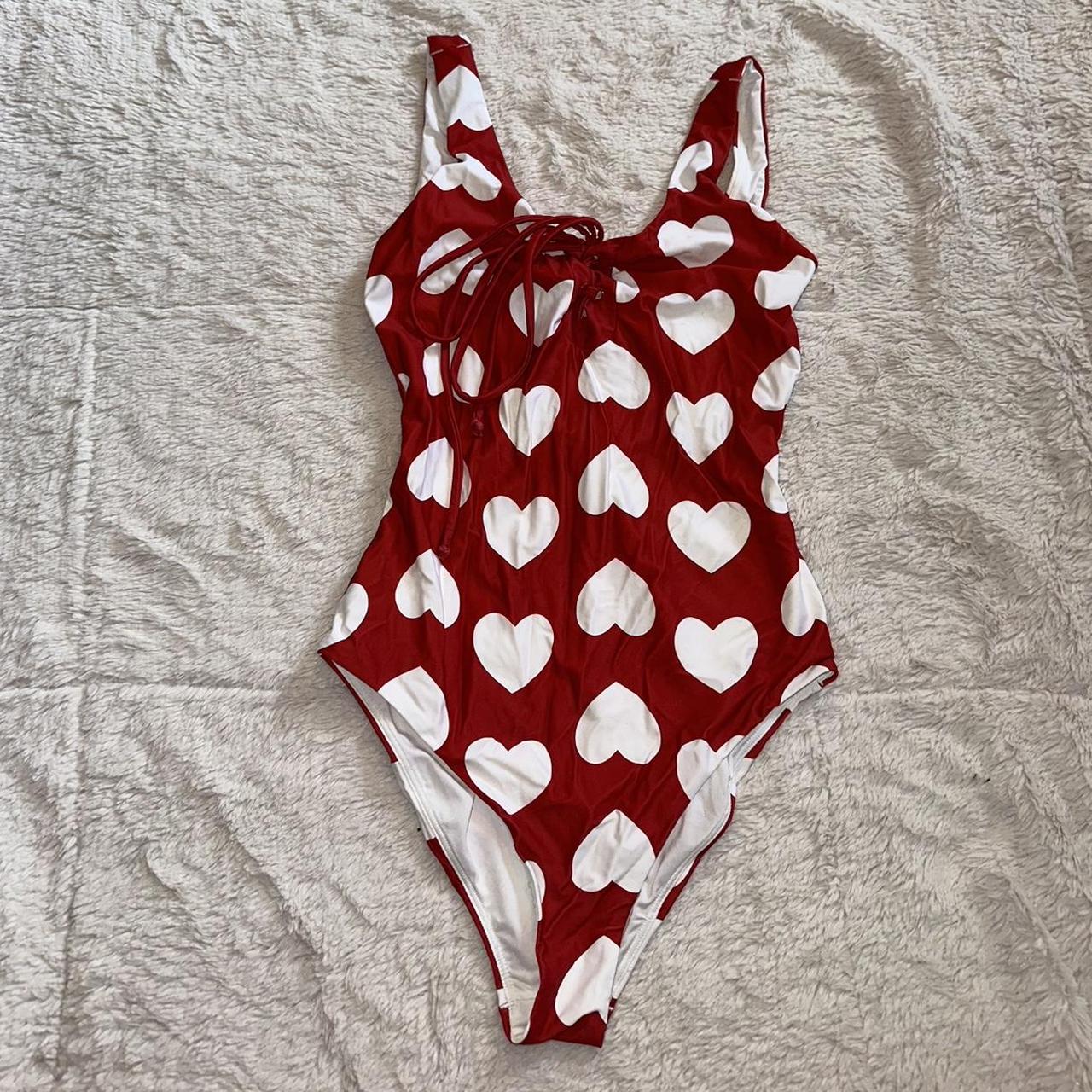 DOLLSKILL LAZY OAF heart one piece swimsuit so the... - Depop