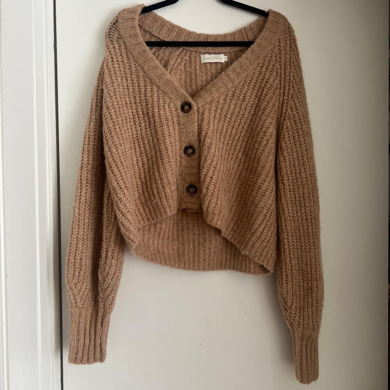 Tan / peachy cardigan by the brand beige botany size... - Depop