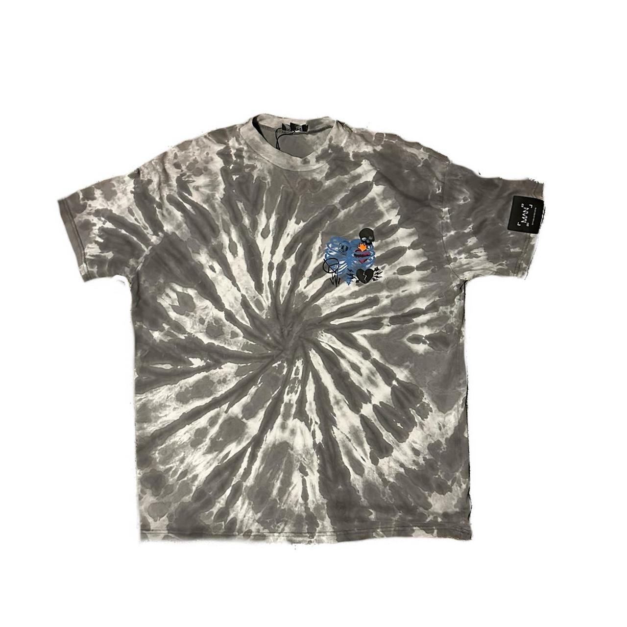 oversized flame drip face tie dye t shirt