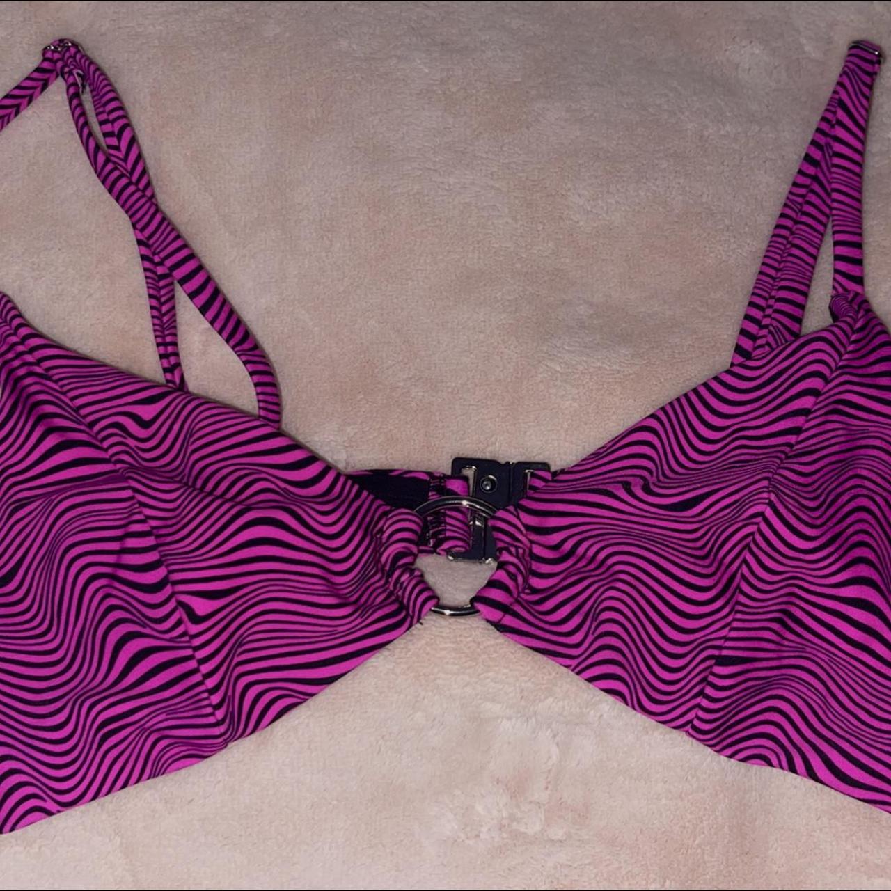 beginning boutique black & pink zebra stripped... Depop