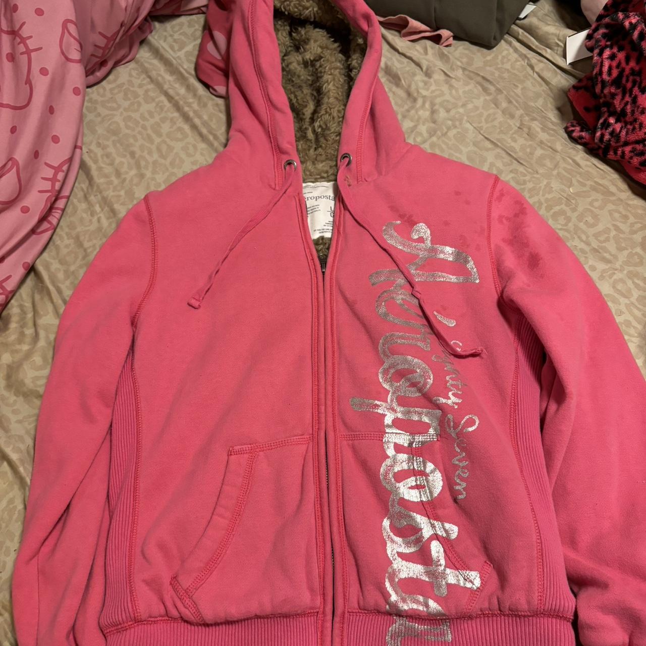 Y2K hot pink Aeropostale fur lined In