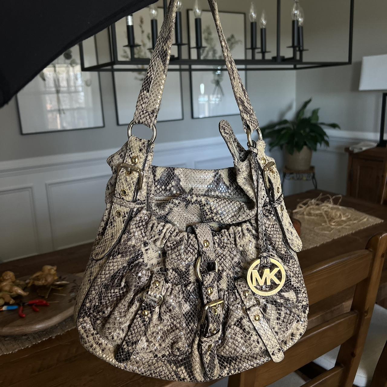 MK Michael Kors Snakeskin Shoulder Bag Purse Depop