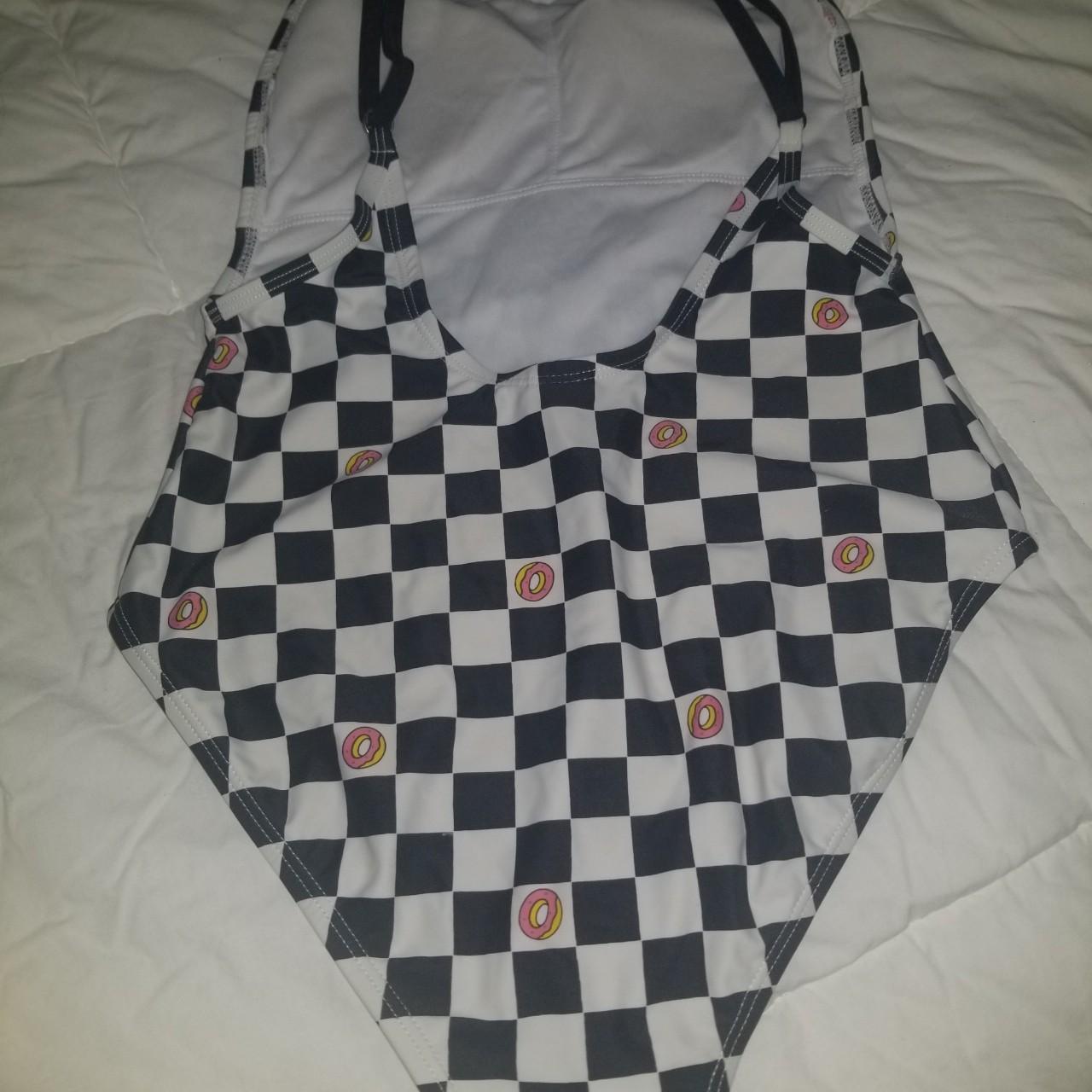 ODD FUTURE Checkered & Donuts Bathing Suit Women Small Depop