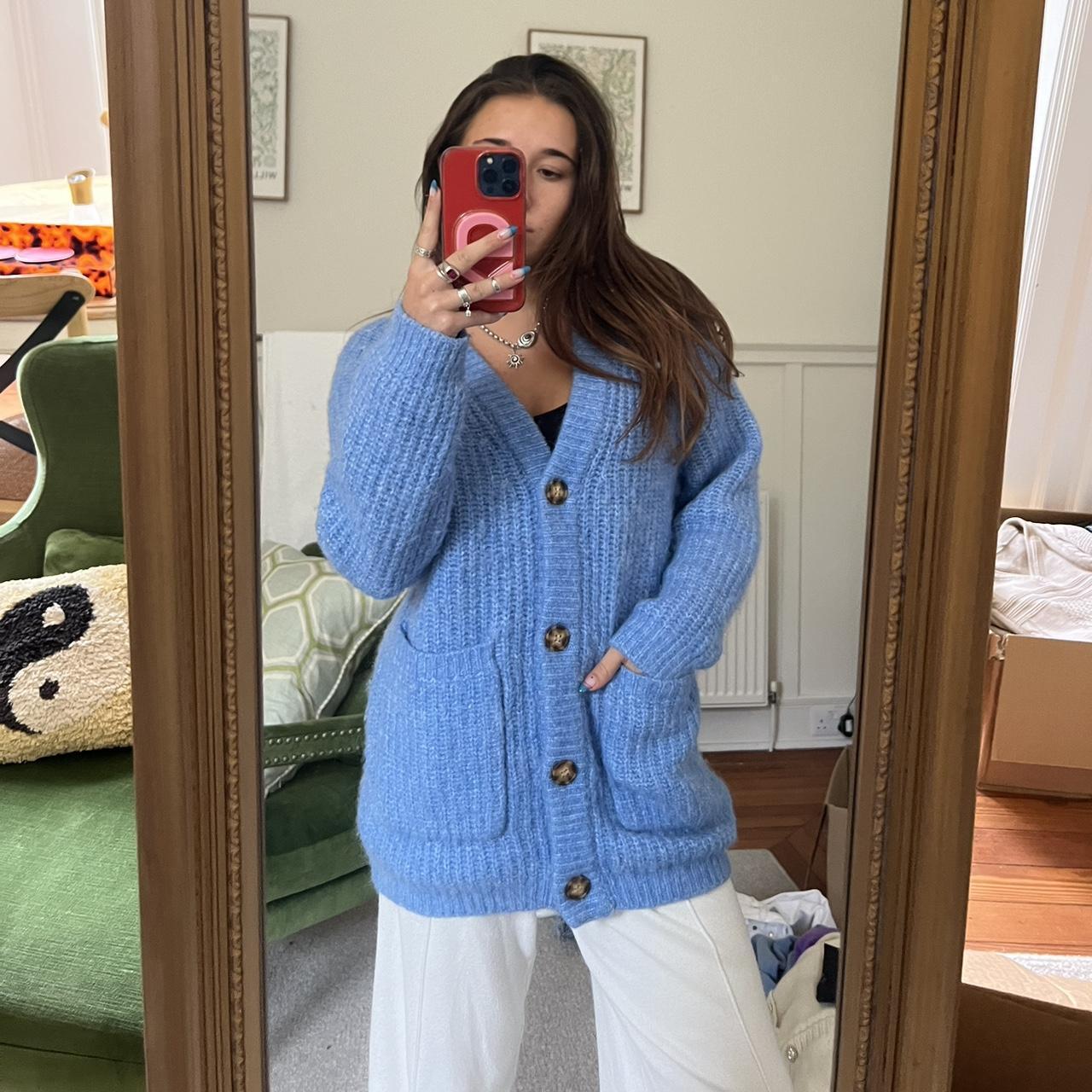 Zara light blue sweater cardigan, US Size Small,