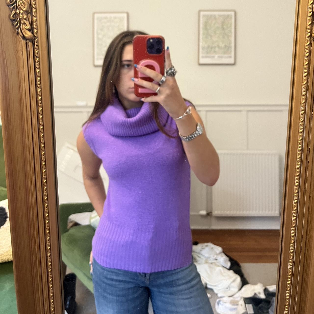 Super cute purple turtleneck sweater vest