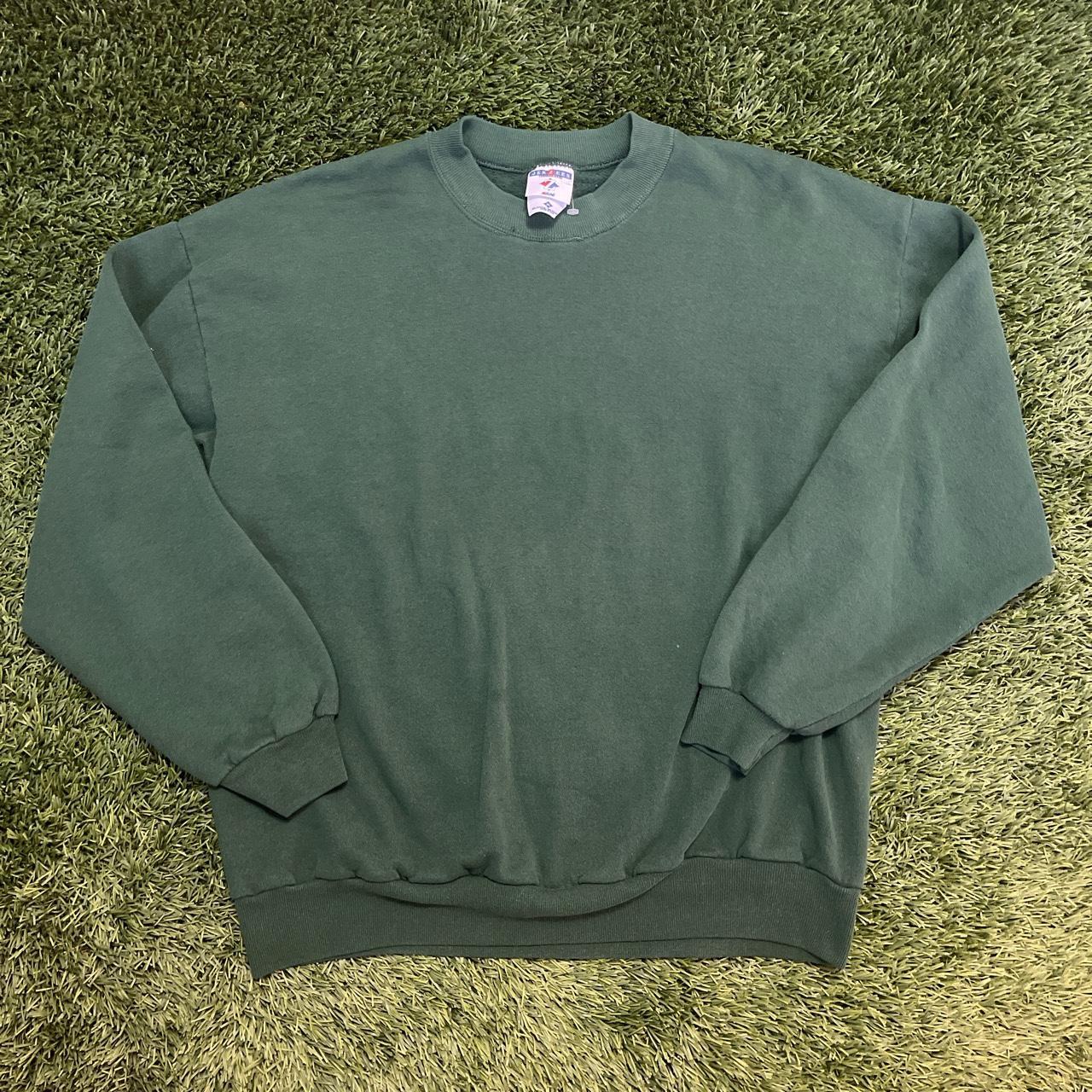 Vintage Jerzees Green Men’s Crewneck XLarge 80... Depop