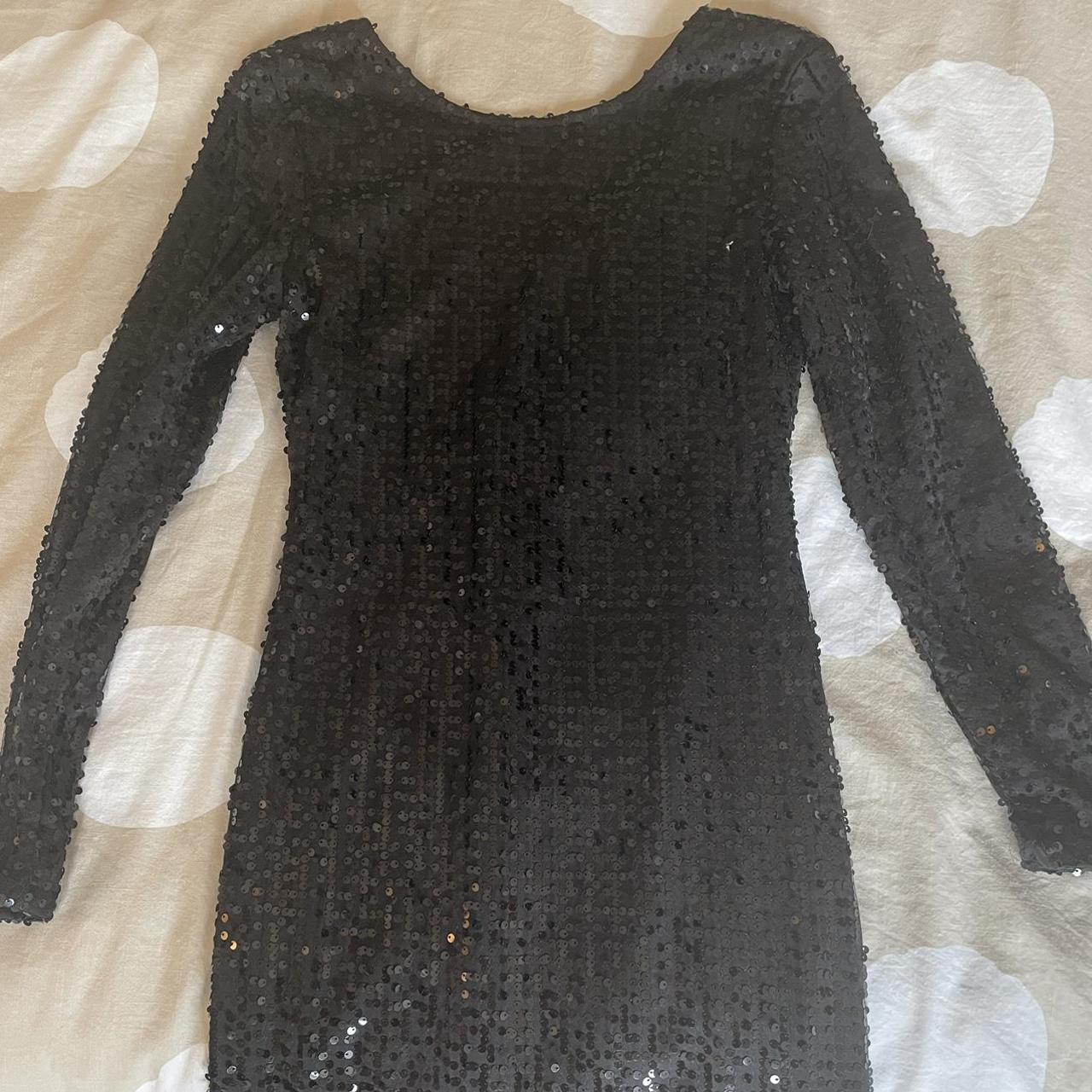 Black Motel Sequin Mini Dress Size M Worn once - Depop