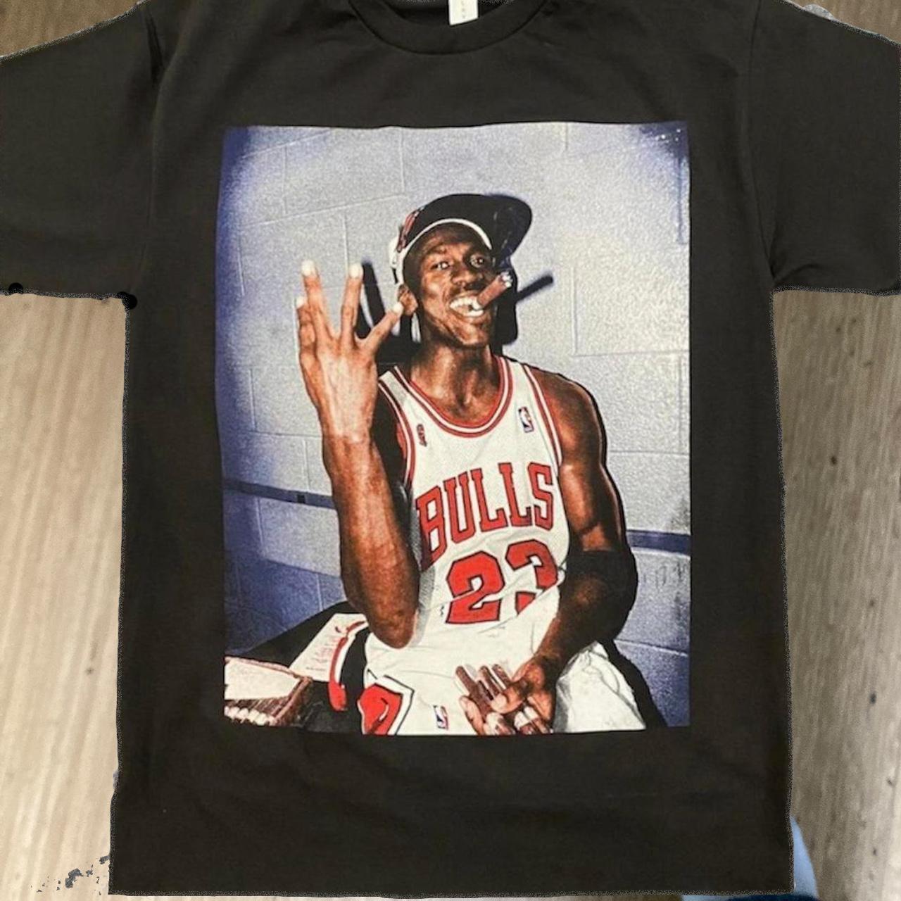 Michael Jordan cigar graphic T shirt Make sure you... - Depop