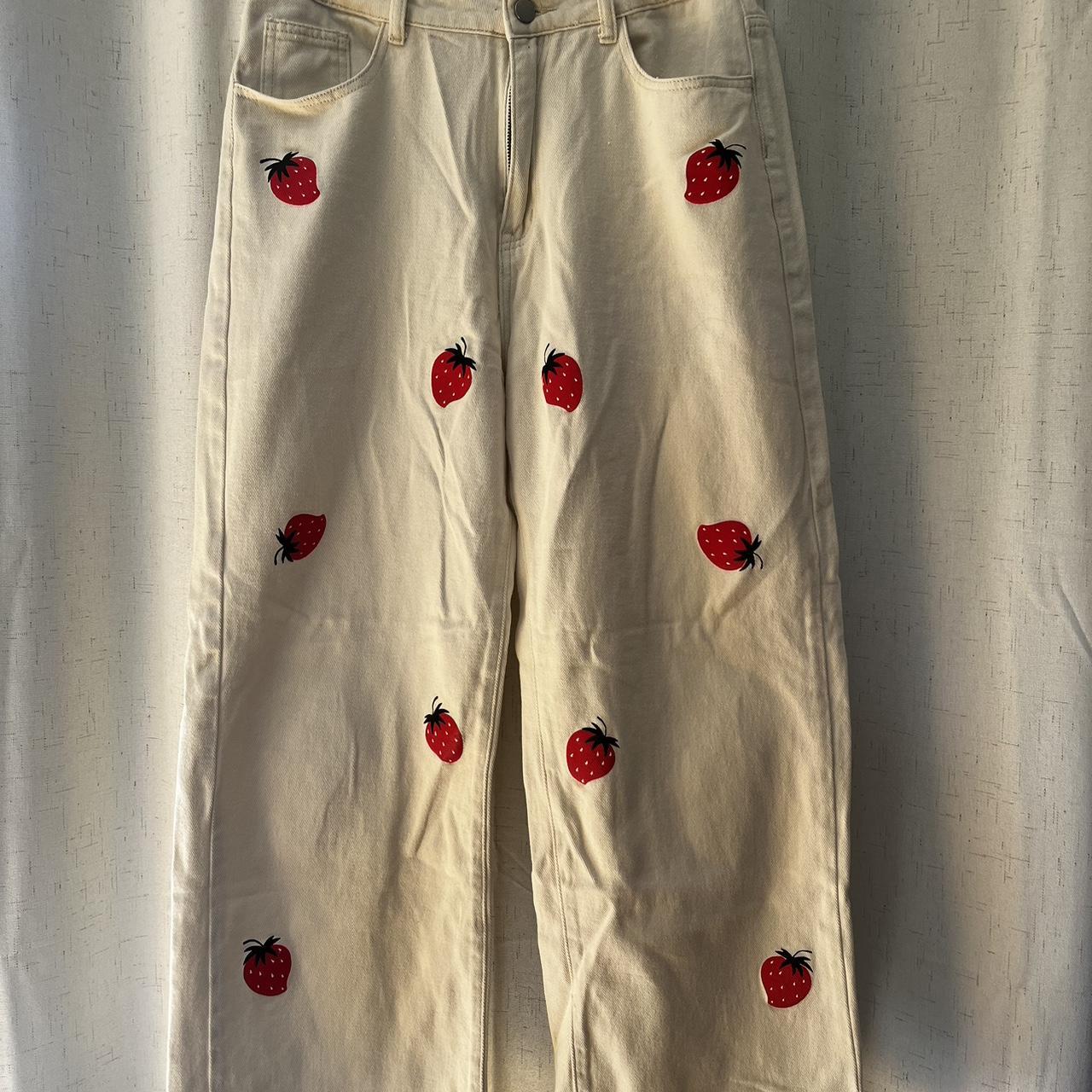 Cider white strawberry pants Depop