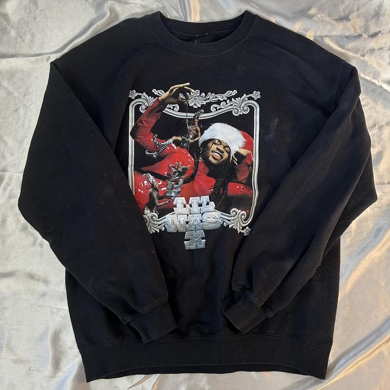 medium lil nas x crew neck soft inside bought from... - Depop