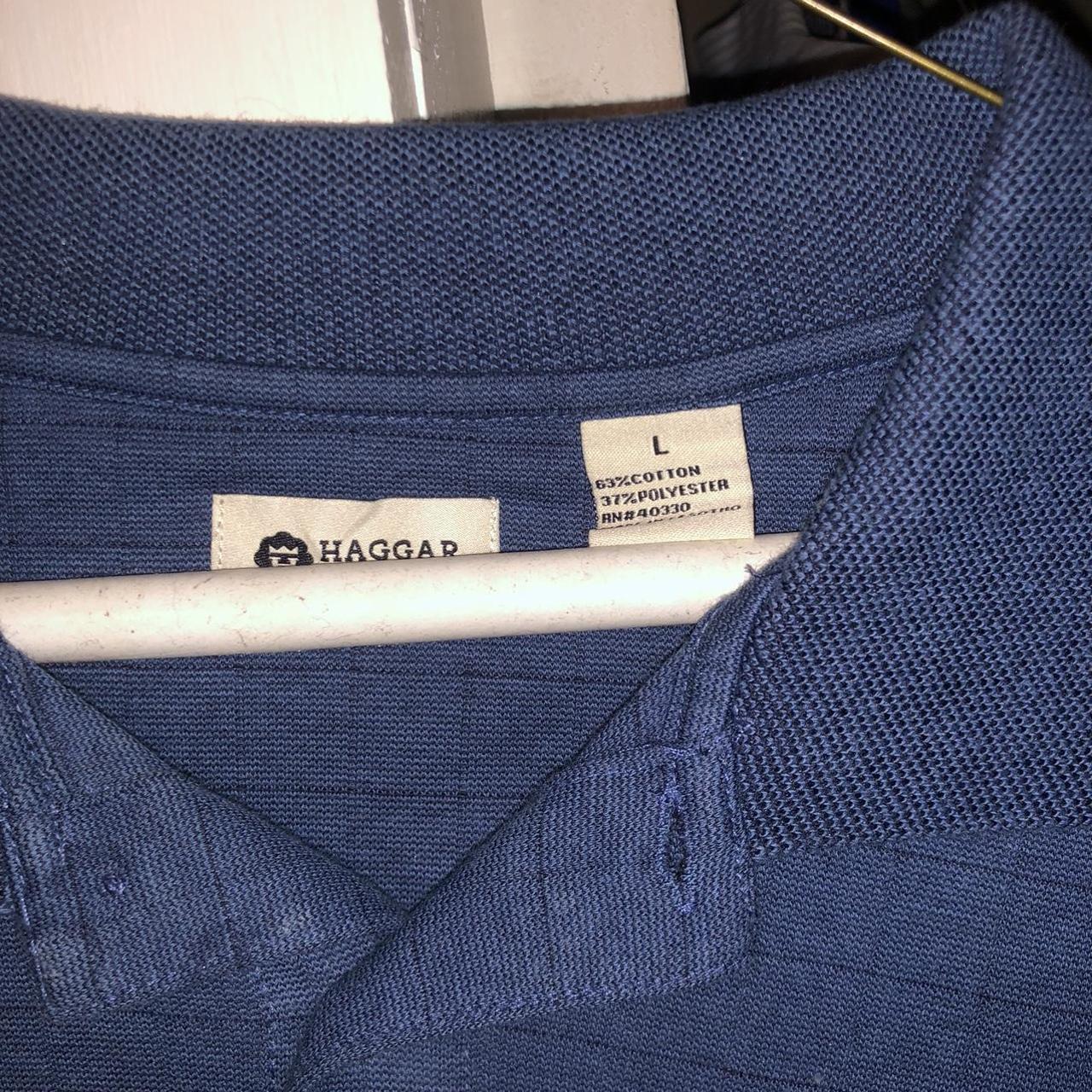 Men’s long sleeve blue polo shirt Size L Haggar... Depop